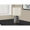 Monarch Specialties Lighting, 19 in.H, Table Lamp, Grey Ceramic, Ivory / Cream Shade, Contemporary I 9633